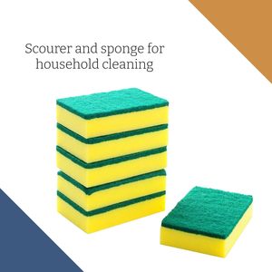 Hot Selling Easy Clean Kitchen Sponge Scrubber Scouring Pads for Kitchen Cleaning - Product Image 4