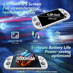 F Trimui <b>Smart</b> Pro S Handheld <b>Game</b> Player - 4.96 Inch IPS Screen Portable Retro with Classic <b>Game</b> Support for Kids & Adults - Product Image 4