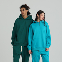 Sweat-shirts et survêtements unisexes surdimensionnés en molleton bouclette 430 g/m² de haute qualité, personnalisables avec logo imprimé en relief
