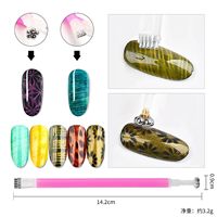 Stylos magnétiques double tête pour nail art effet œil de chat, design floral style français, effet magnétique puissant, pour manucure DIY, cadeau