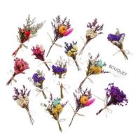 Mini Bouquet de Fleurs Séchées Herbe de la Pampa Naturelle Décoration Carte de Noël Accessoires Photo DIY Boîte Cadeau Fête