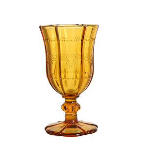 Copa de Vino Tinto Vintage de Cristal Ámbar Grabado con Tallo Mediano para Cócteles y Fiestas - Product Image 4
