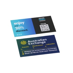 Tarjeta de Visita Negra y Azul con Código QR, Laminación Mate, 90x50mm, 300gsm, Portátil, <span class=keywords><strong>para</strong></span> Tren, Institución, <span class=keywords><strong>Alquiler</strong></span> de Autos, Pedidos, Compras, Impresión Tipográfica - Product Image 1