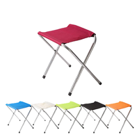 Tabouret de camping pliable carré moderne robuste pour adultes, léger, portable, en métal et tissu Oxford, chaise de jardin, mobilier d'extérieur, plage