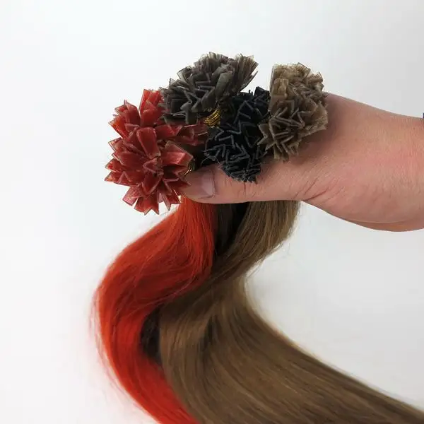 Extensión de cabello humano con queratina, cabello Natural ruso Remy de 30 pulgadas, con punta en U