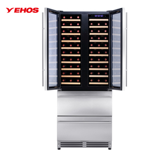 Enfriador de Vino y Bebidas de 600l con Compresor de Doble Puerta y Triple Zona, 100 Botellas, Dos Cajones, 169 Latas, Refrigerador Yc-618 - Product Image 2