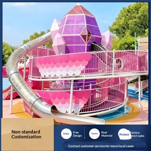 <b>Large</b> Stainless Steel <b>Slide</b> Outdoor Play Facilities <b>Slide</b> Unpowered Non-Standard Customized Stainless Steel <b>Slide</b> - Product Image 1