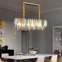 Lustre d'escalier postmoderne en fer doré, verre gris fumé, style AC Villa, 3000K, pour éclairage de salon