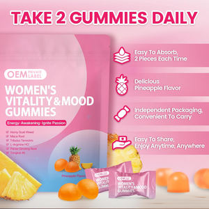 Gomitas para el Estado de Ánimo de la Mujer OEM con Hierba de Cabra en Celo, Extracto de Baya de Castaño, Alivio del Estrés, Potenciador del Estado de Ánimo y la Energía, Equilibrio Hormonal para Mujeres - Product Image 4