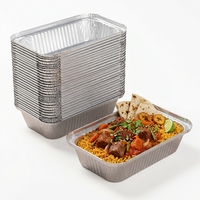 Conteneur rectangulaire jetable en aluminium de 670 ml / 22 oz, mini moules à pain robustes pour la cuisson du pain et des gâteaux, cuisine, restauration