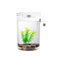Mini aquário de limpeza para peixes, aquário de plástico com limpeza pequena, original