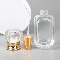 Botella de Perfume de Vidrio Transparente de Alta Gama de 30 ml de Gran Capacidad con Pulverizador, Tapón de Goma, Botella Vacía para Aromaterapia con Serigrafía