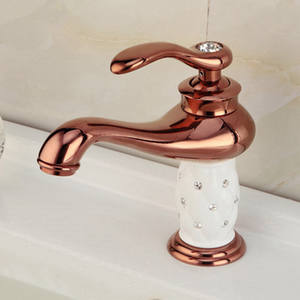 Grifo monomando para lavabo con acabado en cobre, de un solo orificio, montado en el encimera, con válvula de latón. - Product Image 3