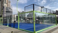 Terrain de padel panoramique JSMC 2025, nouveau design, 20m*10m, matériau galvanisé à chaud, garantie 3 ans, prix d'usine