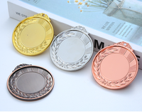 Vente en gros de médailles sportives vierges en métal de 50 mm pour sublimation, avec inserts, en vrac, et rubans, pour la gravure de médailles et de récompenses de course