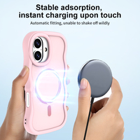 Étui de téléphone de mode de bord de vague magnétique pour iPhone 13 14 15 16 Pro Max étui de téléphone mat givré pour iPhone 16 Pro