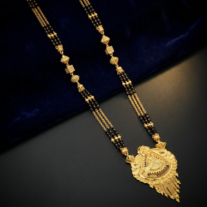 Venta al por mayor 24K Micro oro lleno largo colgante Mangalsutra uso diario oro acabado Mangalsutra boda tradicional largo Mangalsutra - Product Image 1