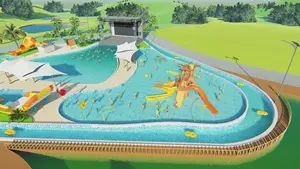 Thương Mại 3D Vẽ Công Viên Nước Thiết Bị Ngoài Trời Sân Chơi Nước Vui Nhà Nước Với Ngoài Trời Sợi Thủy Tinh Hồ Bơi Trượt