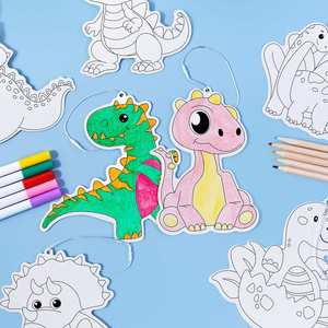 Autocollants mosaïques dinosaures très demandés pour enfants, DIY, correspondance des couleurs, éveil éducatif, étiquettes décoratives - Product Image 4