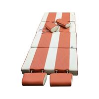 Siège-lit triple pliable JDA en cuir réglable avec accoudoirs pour caravane, camping-car, fourgon, monospace, motorhome, remorque de voyage