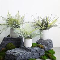 Plante Artificielle Faible MOQ Panneau Mural Luxe Autres Fleurs et Plantes Décoratives Créatives Fausses Décorations Auvent Fougères Artificielles