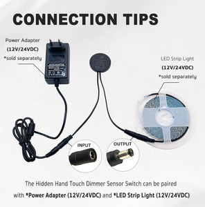 Interrupteur tactile à intensité variable pour panneau en bois DC12V 24V 5A 60W, interrupteur de surface dissimulé pour bande <span class=keywords><strong>LED</strong></span> - Product Image 3