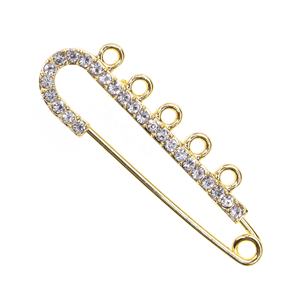 Islam 5 cm 5 boucles perle de sécurité rose bleu cristal strass épingle avec boucle petite broche bébé épingles bébé bijoux - Product Image 4