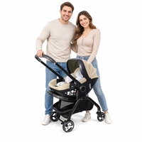 Poussette bébé 4-en-1 pliable Kidilo OEM ODM personnalisée avec cadre en alliage d'aluminium, capacité de charge 15 kg, pour 0-6 mois, idéale pour les voyages en extérieur
