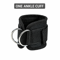 Sangle de cheville réglable en caoutchouc à double anneau en D pour entraînement des fessiers et des jambes sur machine à câbles