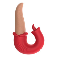 Vibrateur 3-en-1 pour femmes, stimulateur clitoridien et point G à double langue, avec fonction de léchage et de balancement puissant - Nouveauté promotionnelle