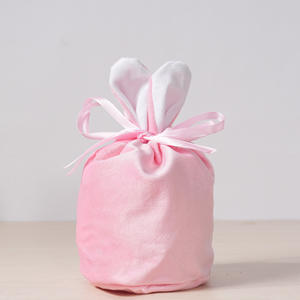 Bolsitas personalizadas de terciopelo con cordón para Conejo, cesta de regalo de Pascua, recuerdo de boda - Product Image 5