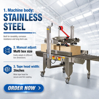 Machine de scellage automatique de boîtes en carton en acier inoxydable SS304 pour l'industrie alimentaire, avec certification CE