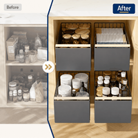 Organisateur de tiroir de cuisine télescopique extensible pratique, sans perçage, en métal, étanche et durable