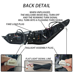 Conjunto de Luces Traseras LED Animadas SINDAR para Infiniti Q50 2013-2017, LHD + RHD, Personalizables, Estilo Ojo de Halcón, Nuevas - Product Image 5