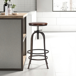 Tabouret <span class=keywords><strong>de</strong></span> <span class=keywords><strong>chaise</strong></span> <span class=keywords><strong>de</strong></span> <span class=keywords><strong>bar</strong></span> pivotant réglable pieds en métal fer antique <span class=keywords><strong>de</strong></span> luxe pour l'extérieur - Product Image 2