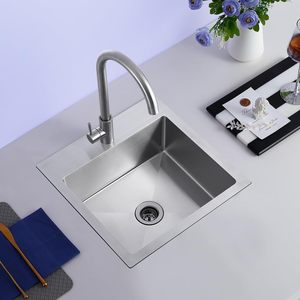 <span class=keywords><strong>Lavabo</strong></span> da <span class=keywords><strong>Bagno</strong></span> 15x15 Pollici con Foro di Scarico da 2 Pollici, in Acciaio Inox 304, Fatto a Mano, da Incasso, <span class=keywords><strong>per</strong></span> Bar, <span class=keywords><strong>Camper</strong></span>, Finitura Spazzolata, Facile da Pulire, Prodotto in Cina, Senza Marca - Product Image 2