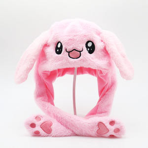 หมวกตุ๊กตากระต่ายเด็กผู้หญิงน่ารักรูปสัตว์, หมวกมีหูขยับได้หมวกสำหรับเด็กคอสเพลย์ตุ๊กตาการ์ตูนแฟนซีหมวกฤดูหนาว - Product Image 5