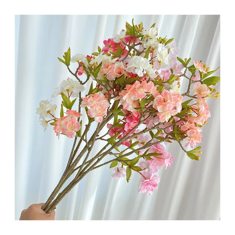 Haste decorativa de cereja, 26 flores artificiais decorativas