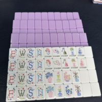 En gros, ensemble de tuiles de Mahjong américain, tuiles numérotées blanches, tuiles Joker à motifs floraux en bambou, ensemble de jeu de Mahjong