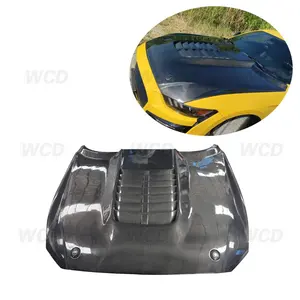 Auto Car Modification Body Parts Carbon Fiber Material Engine Bonnet Hood For 2015-2021 Ford Mustang hood GT500 Style