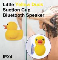 Haut-parleur de douche Bluetooth avec lumière RGB en forme de canard mignon, étanche IPX4, sans fil, appel mains libres, accessoire de salle de bain