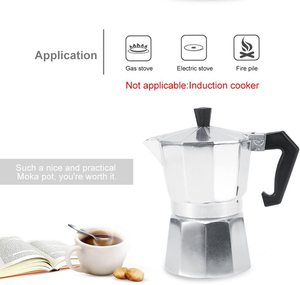 Cafetera Italiana de aluminio, Mini Cafetera expreso eléctrica portátil, Cafetera <span class=keywords><strong>Moka</strong></span> de plata - Product Image 4