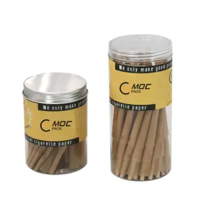 Unbleached Brown Raw Organic Fibers Cone Tubes Rolling Papers Packing Tubes with Filter Tips Cone Machine Filling