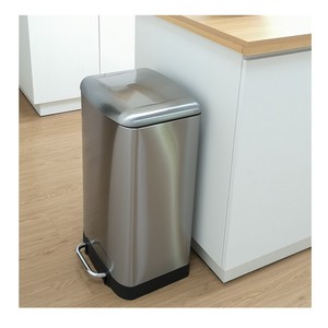 Factory high quality custom big voume 13 gallon stainless steel kitchen home trash can dustbin
