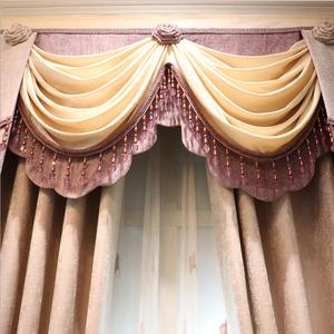 Tenda europea di lusso moderna oscurante personalizzata <span class=keywords><strong>per</strong></span> finestra da ricamo di alta qualità <span class=keywords><strong>per</strong></span> soggiorno con mantovana - Product Image 2
