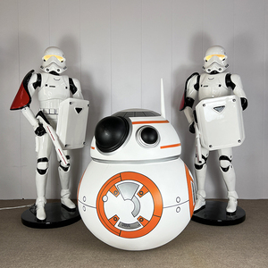 รูปปั้นทหารสามตัวทำจากไฟเบอร์กลาสสีขาวขนาดใหญ่รูปปั้นดาวสงครามสตอร์มทรูปเปอร์ - Product Image 4