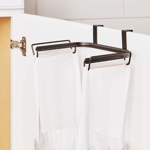 JH-Mech Étagère de sac à ordures de <span class=keywords><strong>cuisine</strong></span> personnalisée facile à installer Support de sac <span class=keywords><strong>poubelle</strong></span> en métal suspendu noir pour porte d'armoire et placards - Product Image 6
