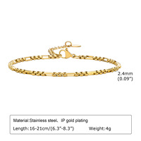Collier et bracelet en acier inoxydable plaqué or 18 carats, étanche, avec chaîne à mailles carrées, bijoux pour femmes