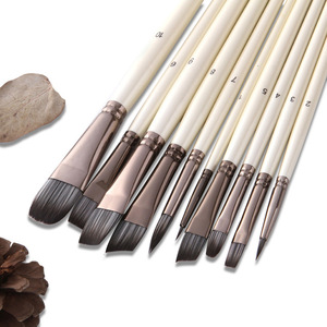 10 pinceaux de forme de cheveux en nylon différents pour la <span class=keywords><strong>peinture</strong></span> acrylique aquarelle - Product Image 4