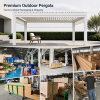 Structure de gazebo en aluminium pour extérieur avec toit à persiennes, pergolas 4x5, 5x5, 3x6, 4x8, 6x3m
